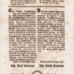 Verordnung von dem k. k. böhmischen Landesgubernium / Nařjzenj od cýs. králowského Cžeského Gubernum bzgl. Diebstahls, datiert "Prag den 8ten Mai 1788" (Sign.: DSHI 100 Köther 2.1)